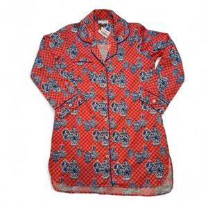 NWT Jaye’s Studio Charlotte Gingham Sateen Sleep Shirt sz Medium